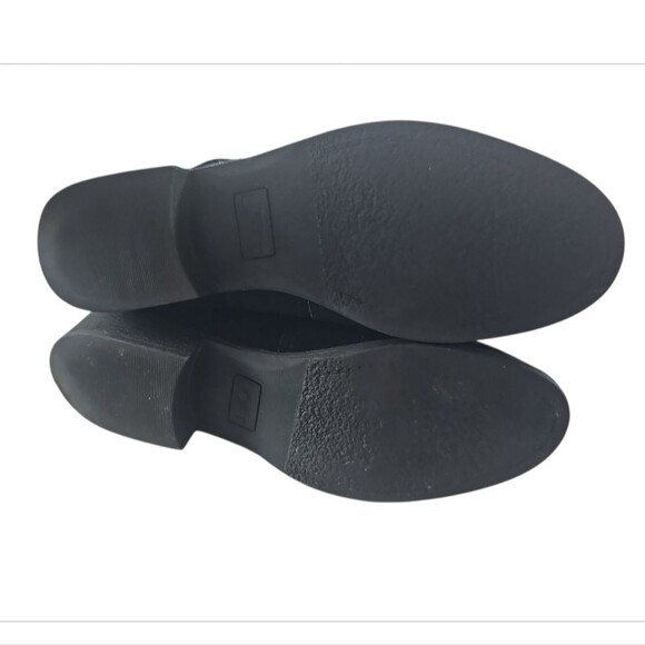 Ann Taylor LOFT 100% Leather Suede Ankle Luxe Boots Sz 8.5 Black Moto Utility - Picture 7 of 13